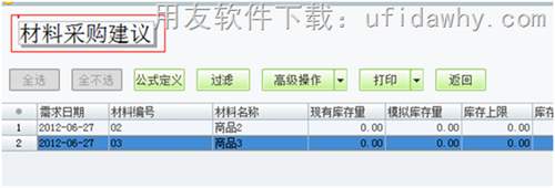 用友T1工貿(mào)寶材料采購建議操作教程