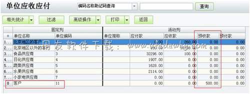 單位應收應付操作界面圖示