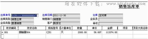 銷售出庫單記賬