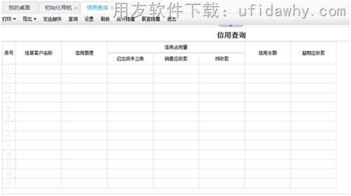 暢捷通T+12.1標(biāo)準(zhǔn)版信用查詢操作界面圖示