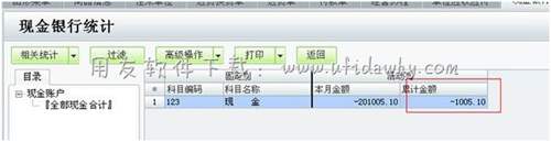 查看現(xiàn)金銀行統(tǒng)計表操作圖示