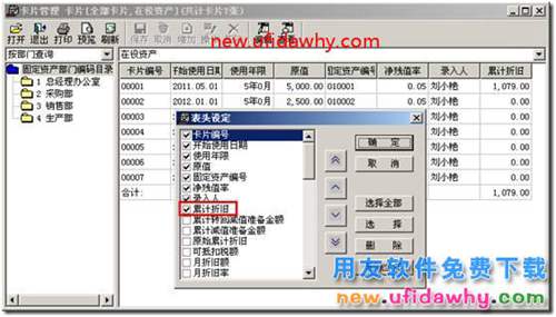 用友T3如何在“卡片管理”界面顯示累計(jì)折舊欄目？ 用友T3 第2張